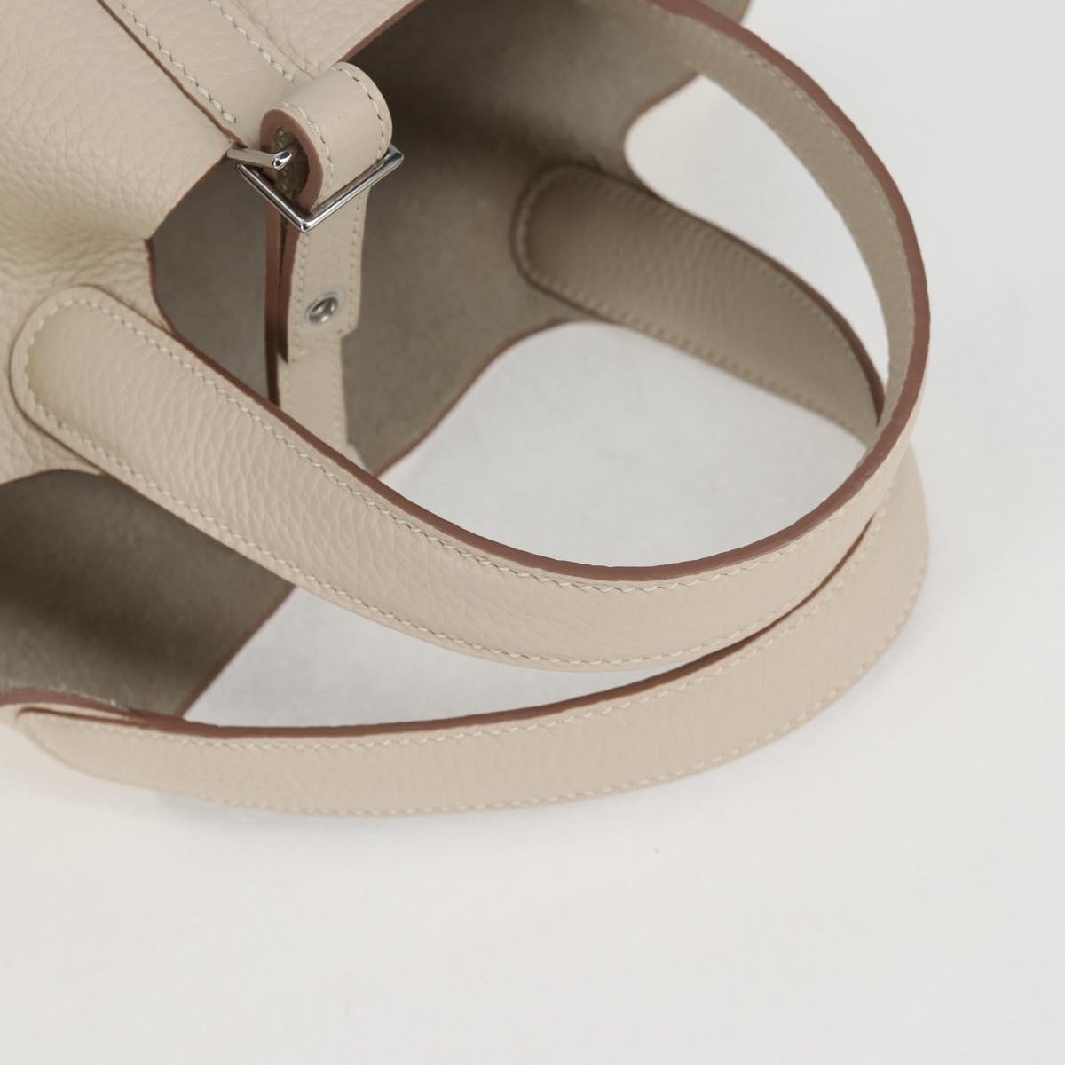 Hermès White Leather Picotin Lock