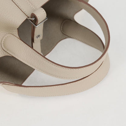Hermès White Leather Picotin Lock