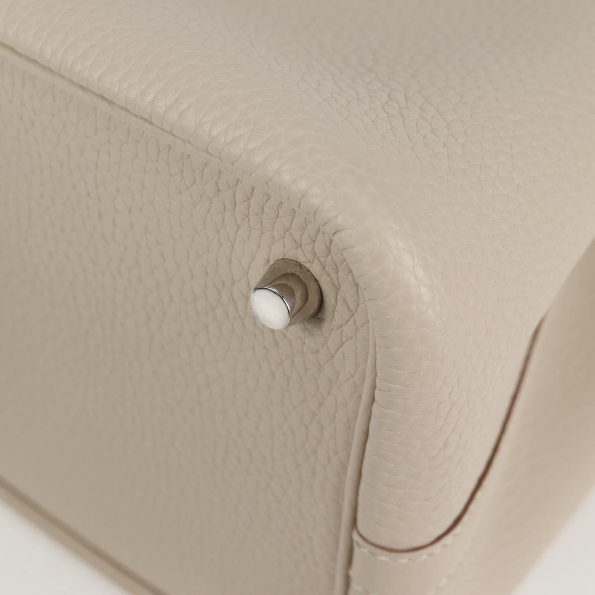 Hermès White Leather Picotin Lock