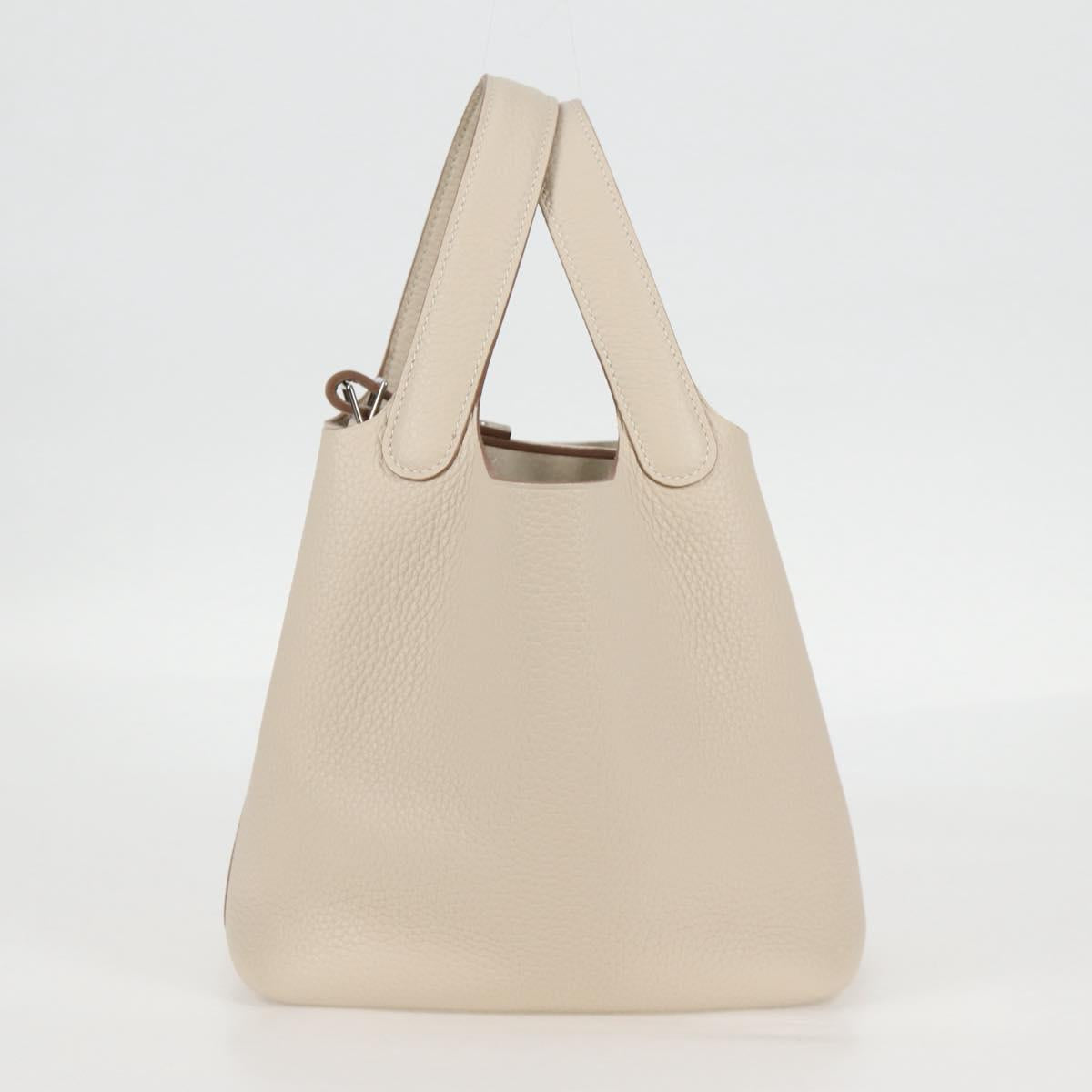 Hermès White Leather Picotin Lock