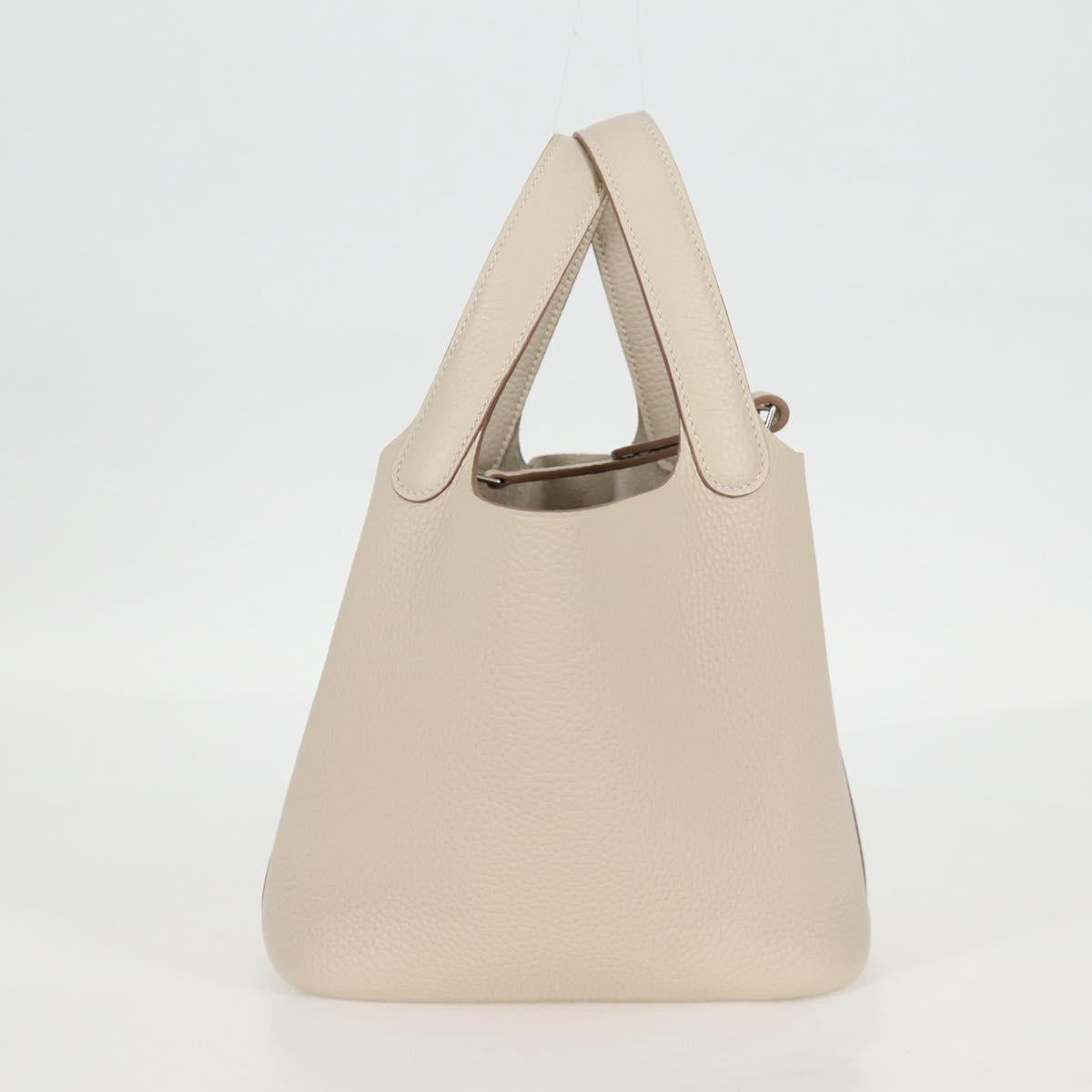 Hermès White Leather Picotin Lock