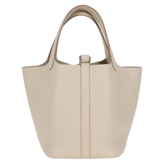 Hermès White Leather Picotin Lock