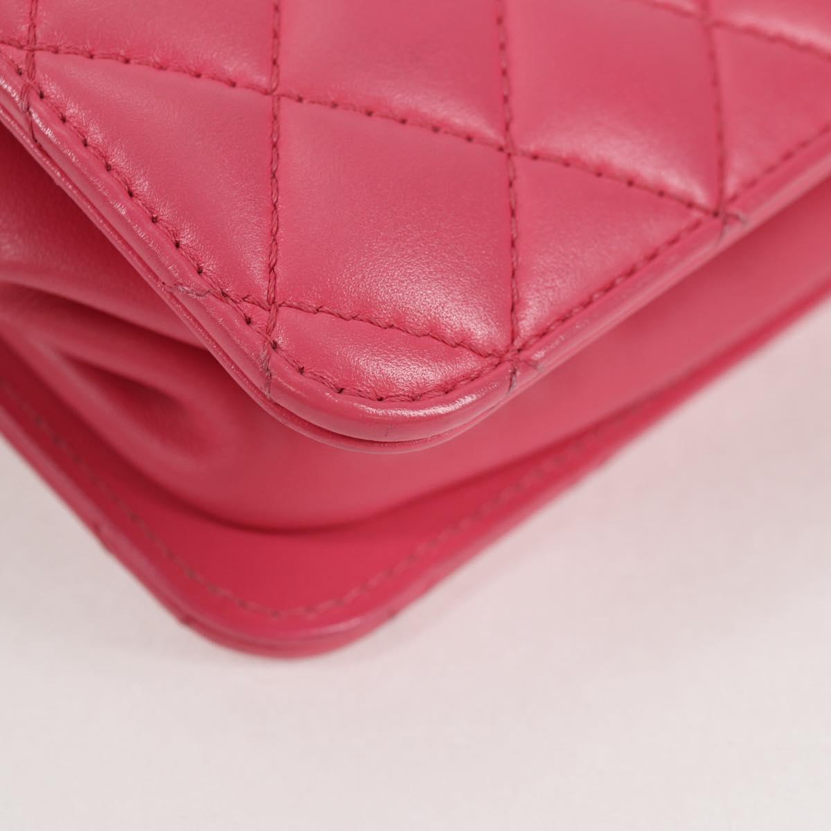 Chanel Pink Leather Coco Mark