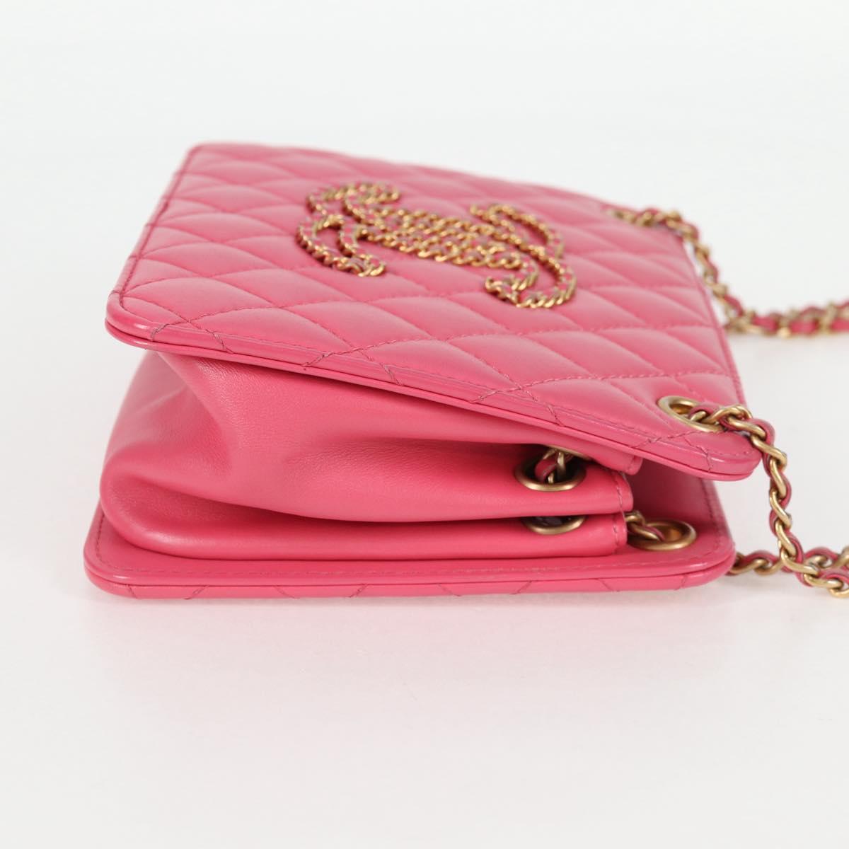 Chanel Pink Leather Coco Mark