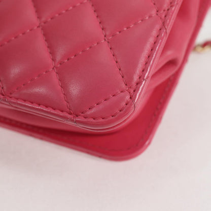 Chanel Pink Leather Coco Mark