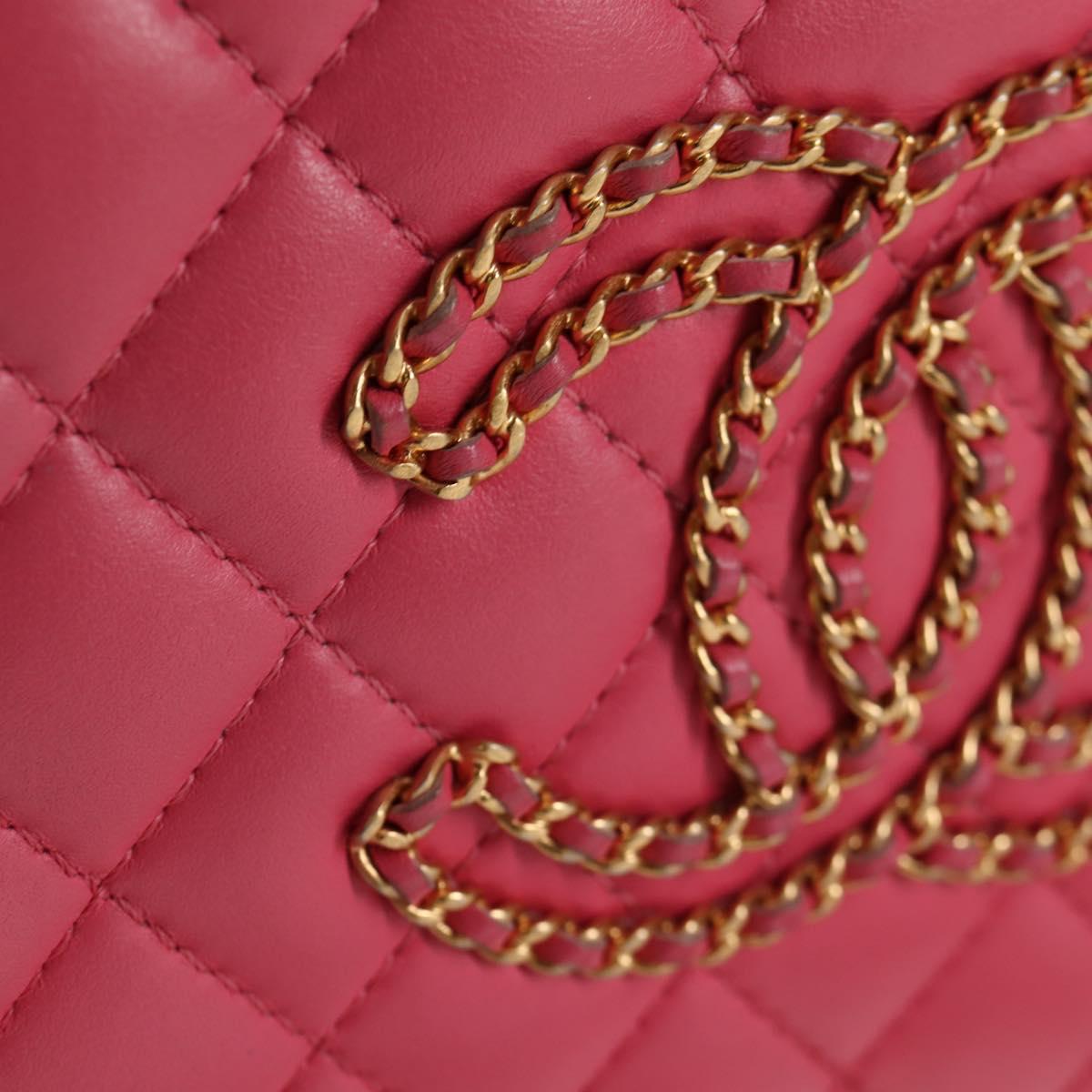 Chanel Pink Leather Coco Mark