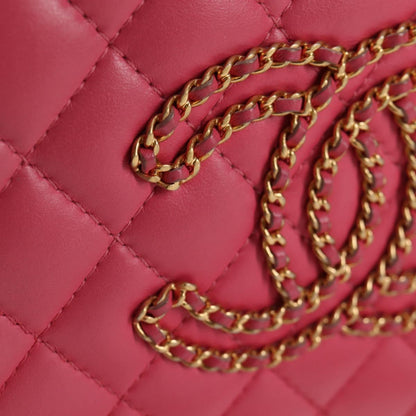 Chanel Pink Leather Coco Mark