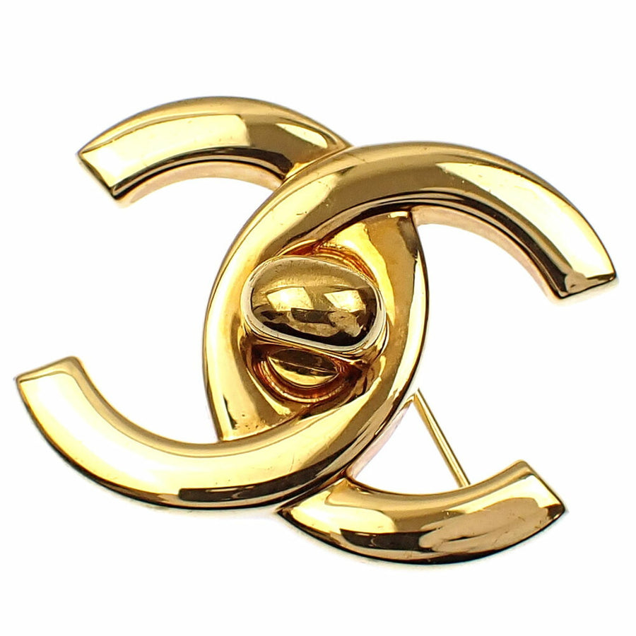 Chanel Gold Gold Plated Coco Mark