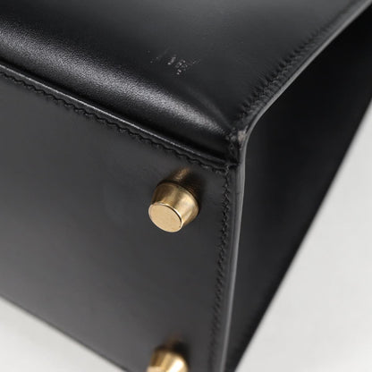 Hermès Black Leather Kelly 28