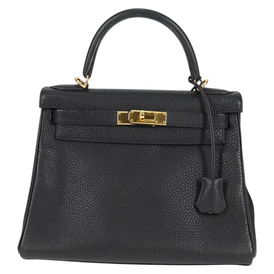 Hermès Black Leather Kelly 28