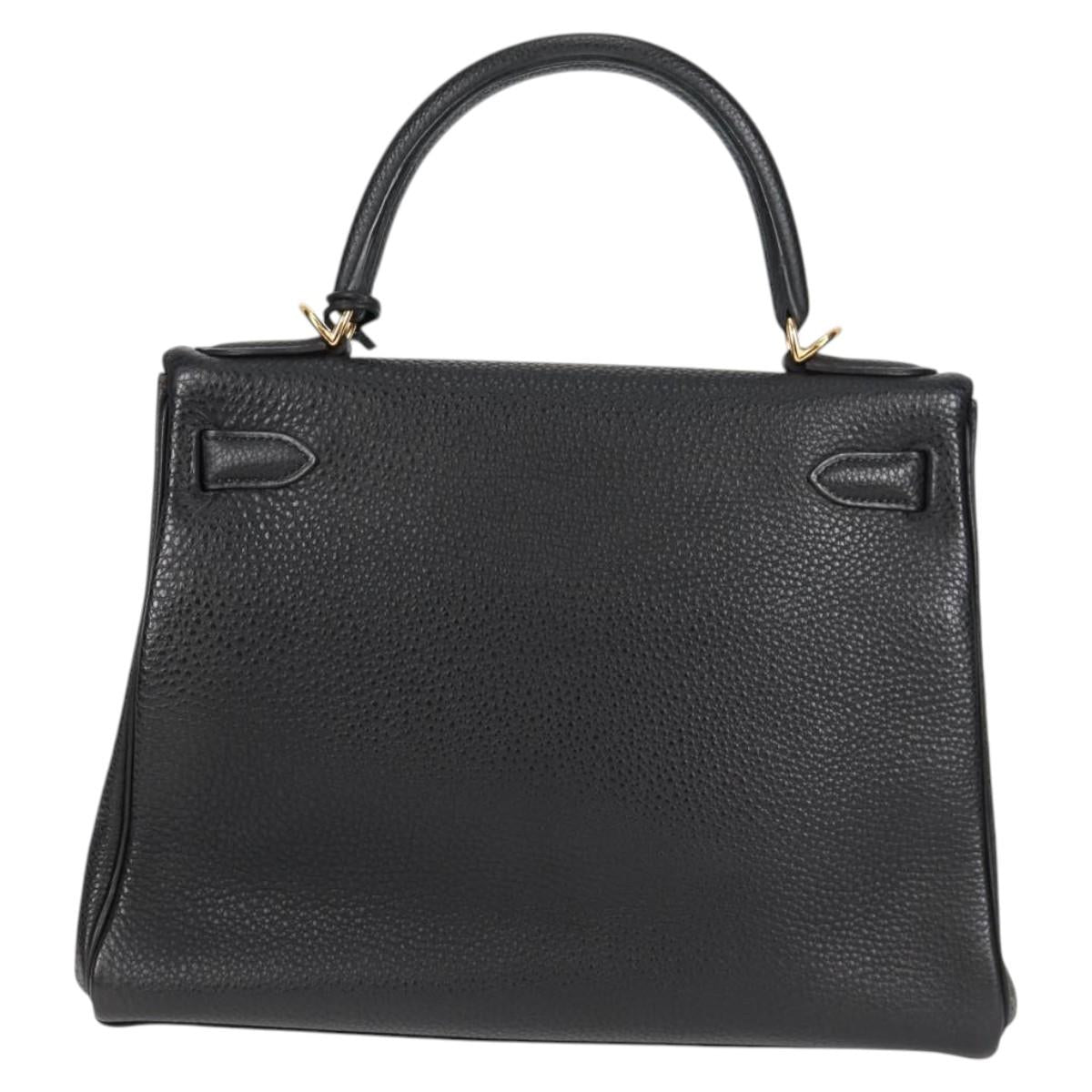 Hermès Black Leather Kelly 28