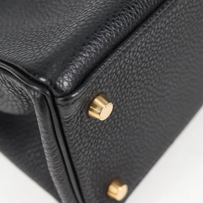 Hermès Black Leather Kelly 28