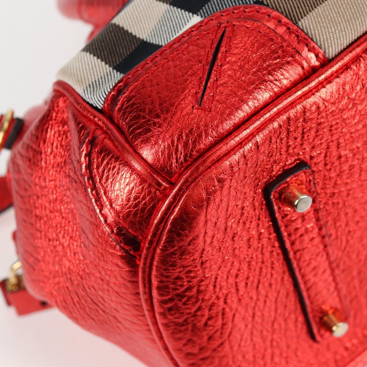 Burberry Red Leather Nova Check