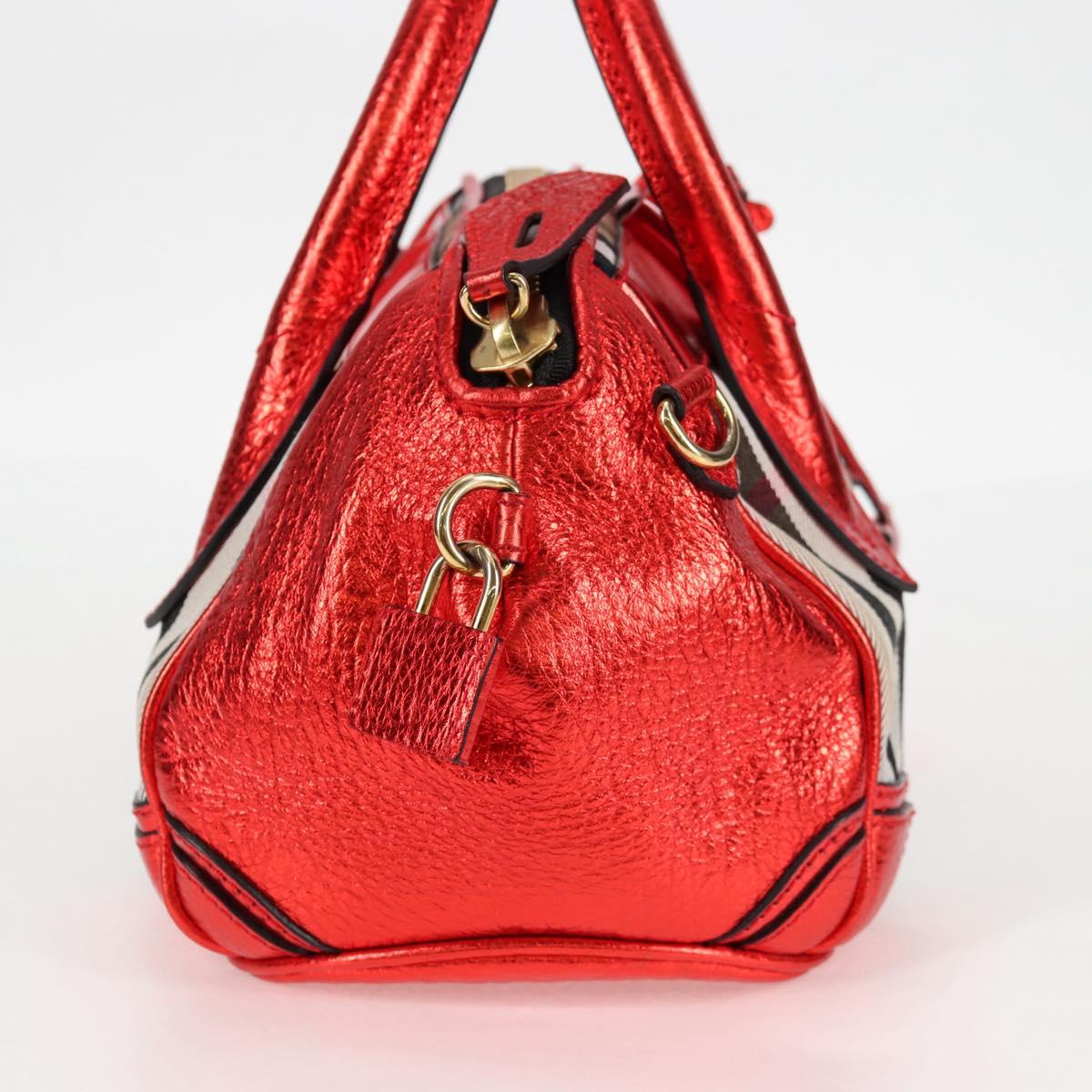 Burberry Red Leather Nova Check