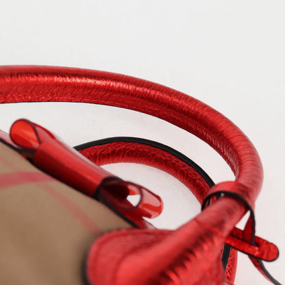 Burberry Red Leather Nova Check