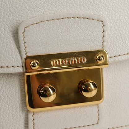 Miu Miu White Leather Madras