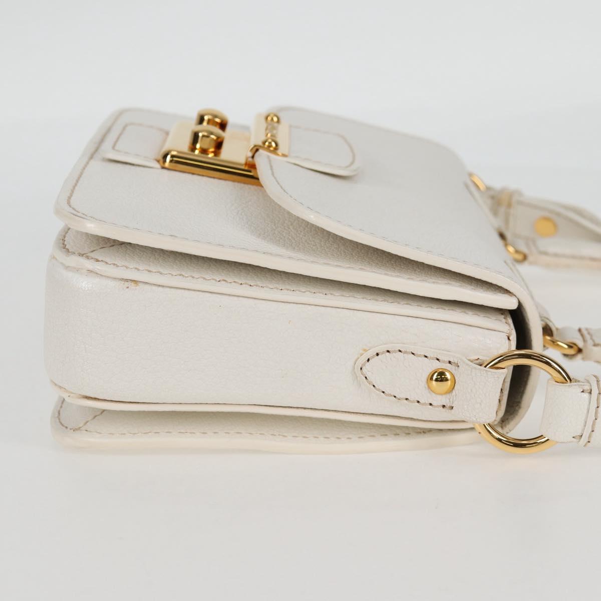 Miu Miu White Leather Madras
