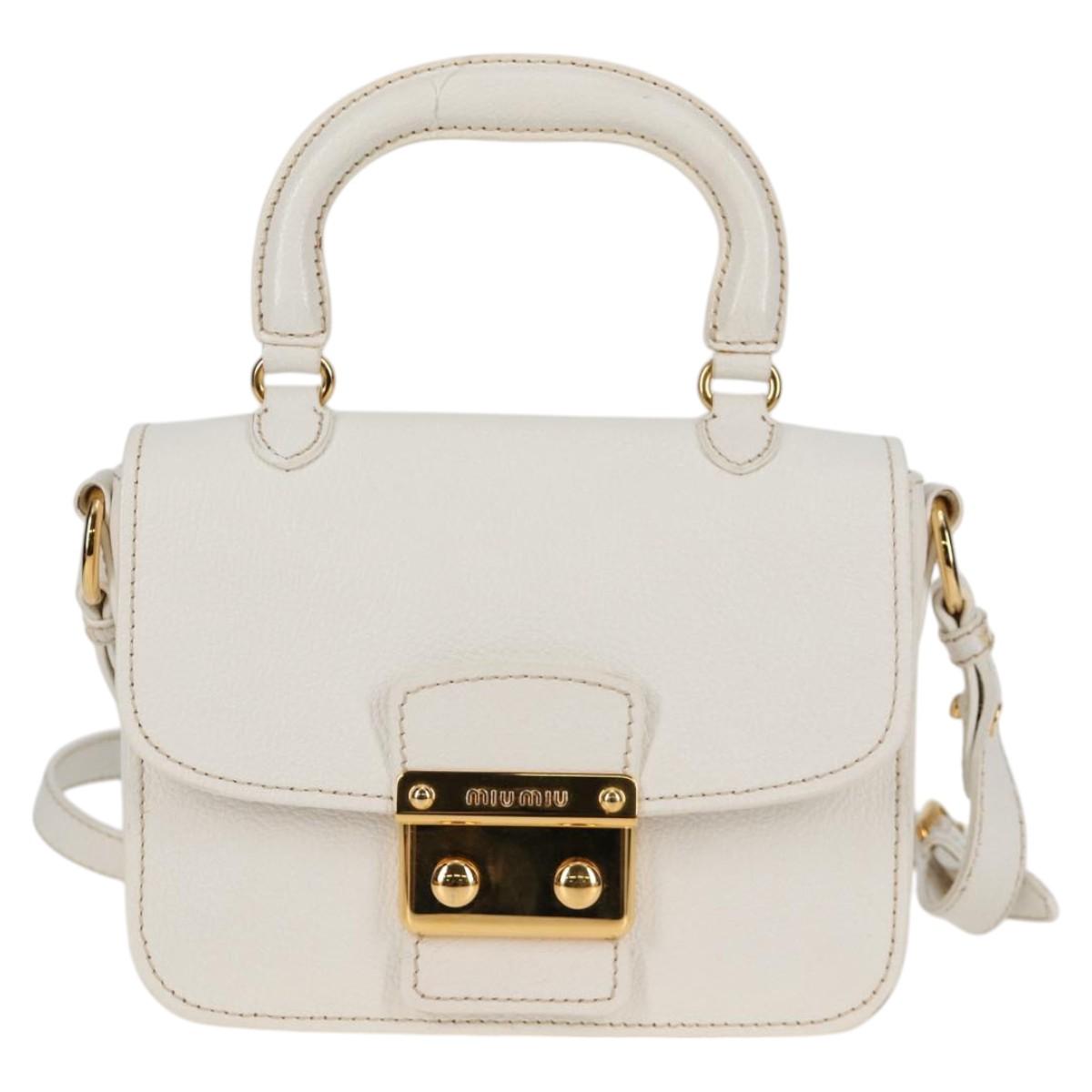 Miu Miu White Leather Madras