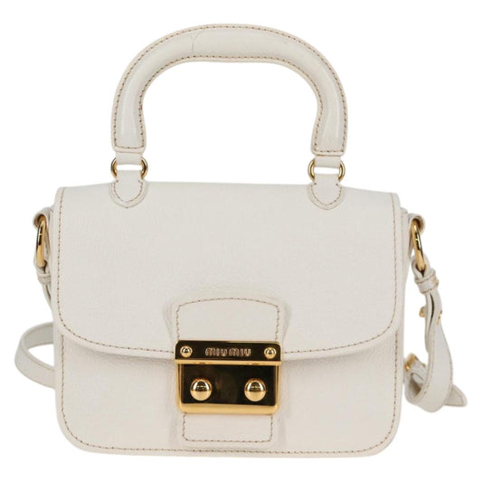 Miu Miu White Leather Madras