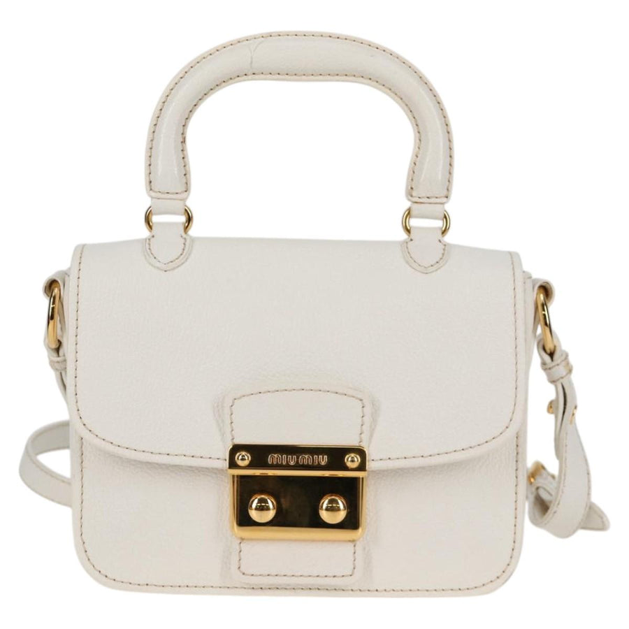 Miu Miu White Leather Madras