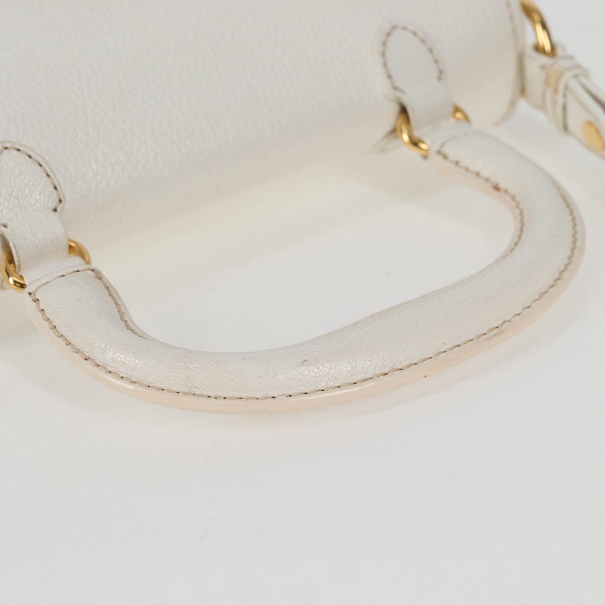 Miu Miu White Leather Madras