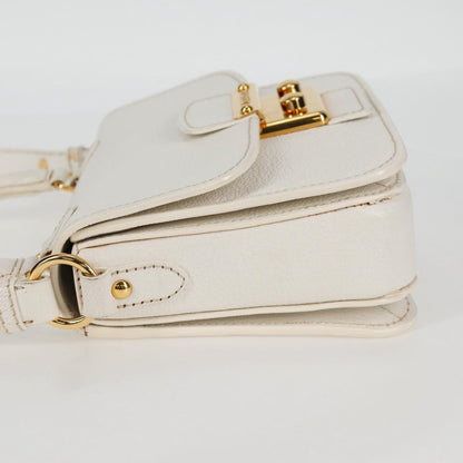 Miu Miu White Leather Madras