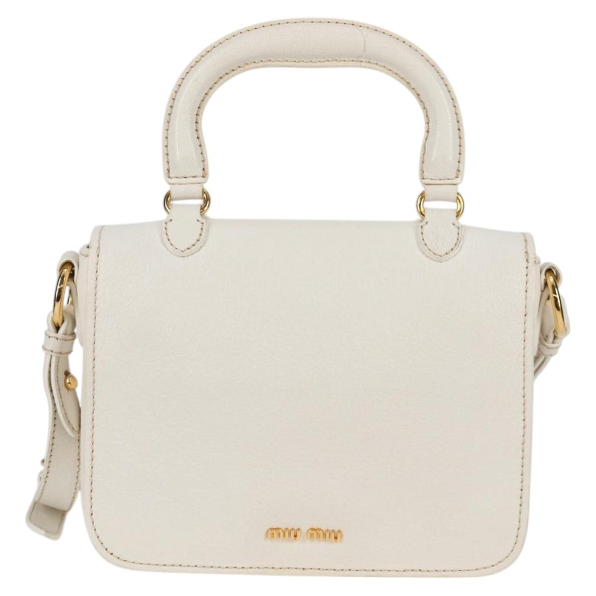 Miu Miu White Leather Madras