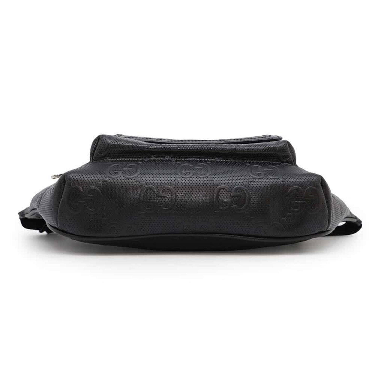 Gucci Black Leather Gg Embossé