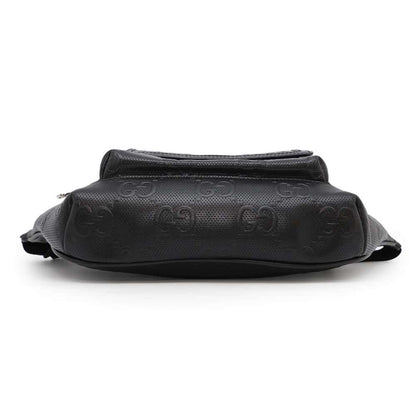 Gucci Black Leather Gg Embossé