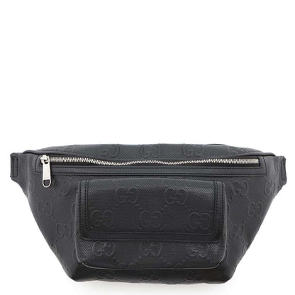 Gucci Black Leather Gg Embossé