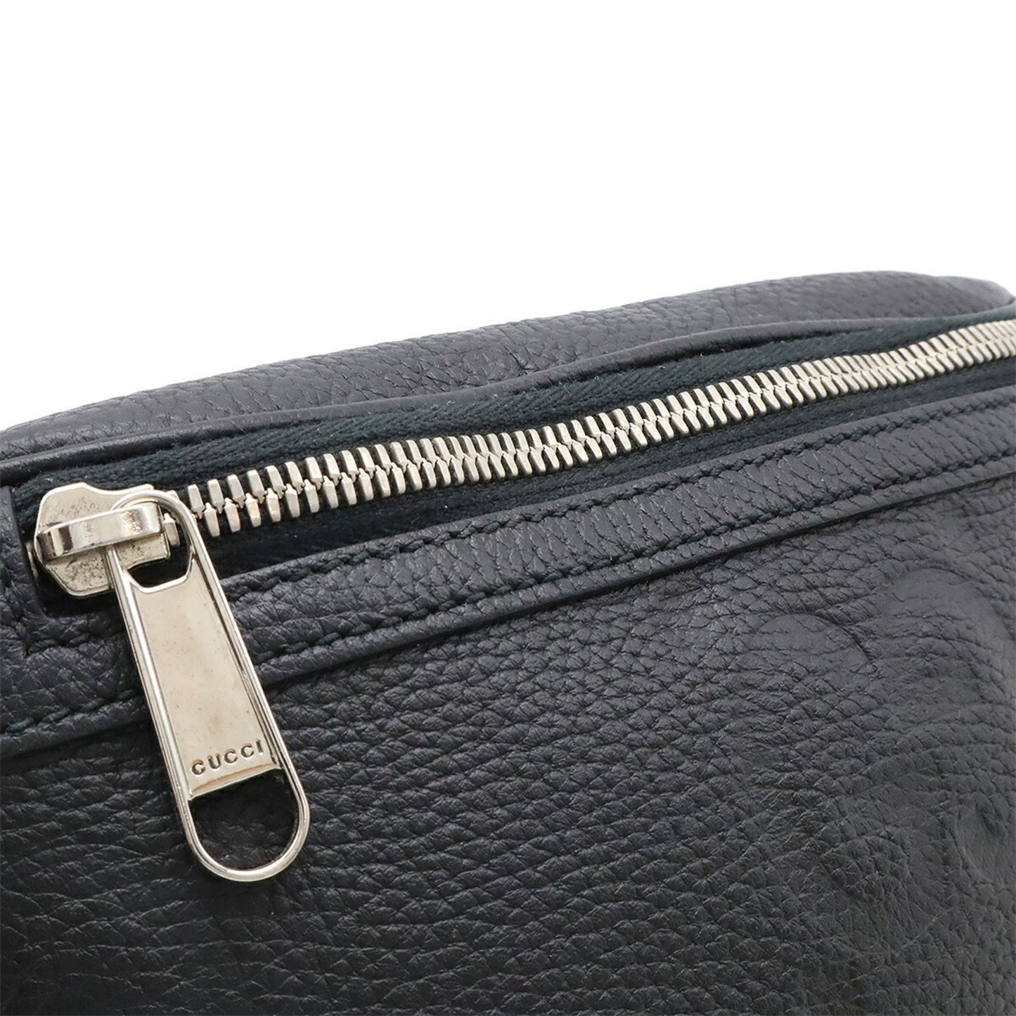 Gucci Black Leather Gg Jumbo