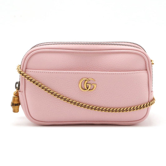 Gucci Pink Leather Gg Marmont