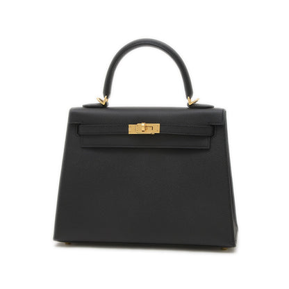 Hermès Black Leather Kelly 25