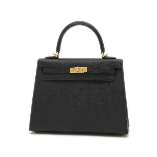 Hermès Black Leather Kelly 25