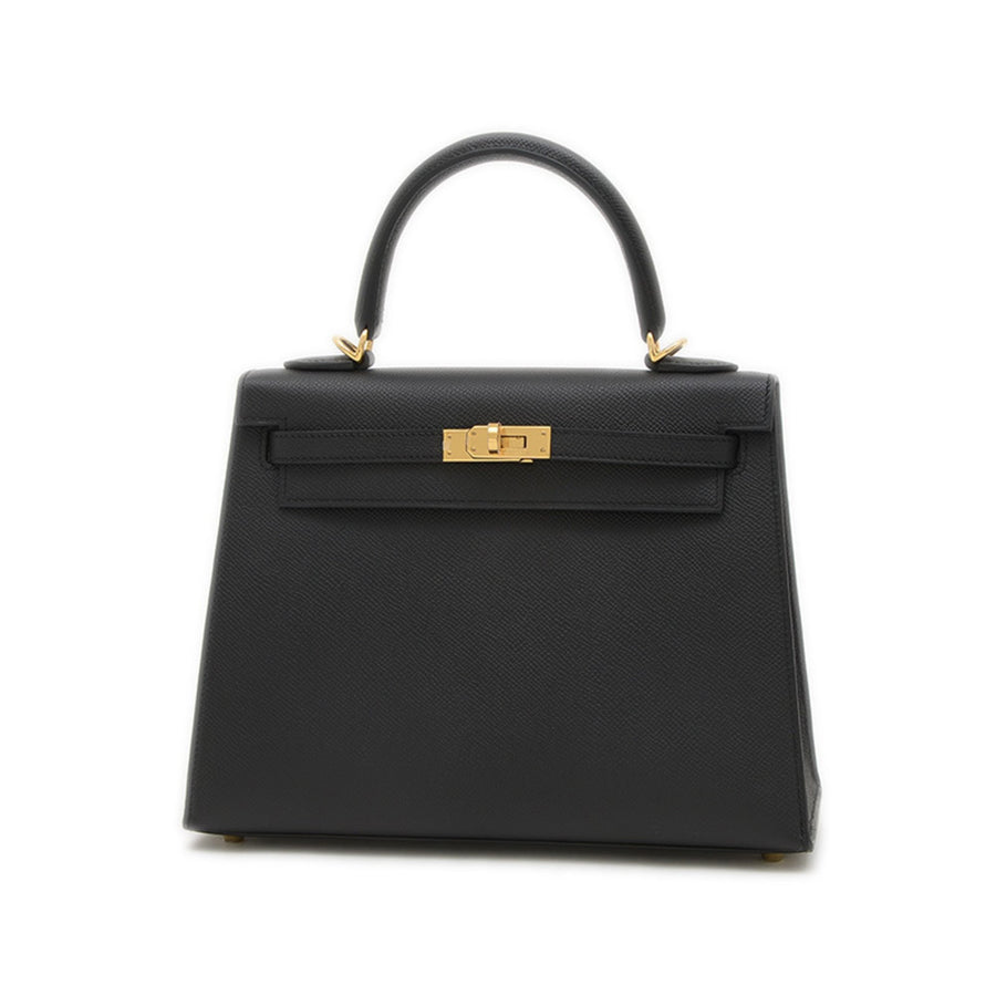 Hermès Black Leather Kelly 25