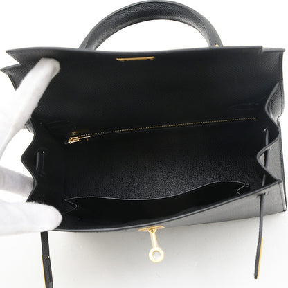 Hermès Black Leather Kelly 25