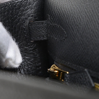Hermès Black Leather Kelly 25