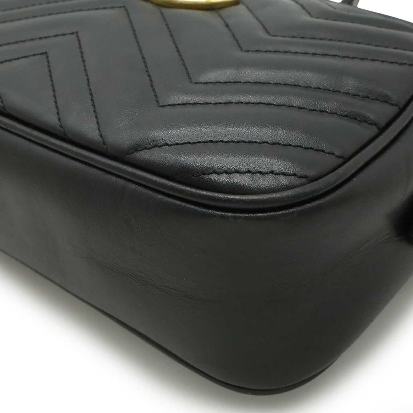 Gucci Black Leather Gg Marmont