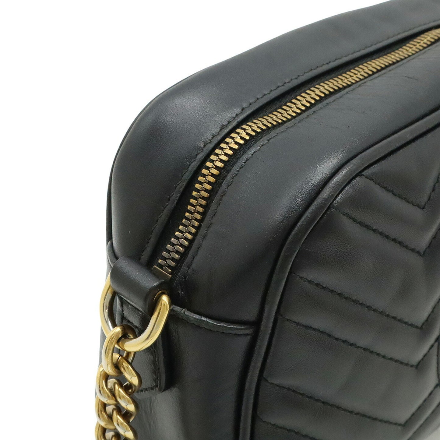 Gucci Black Leather Gg Marmont