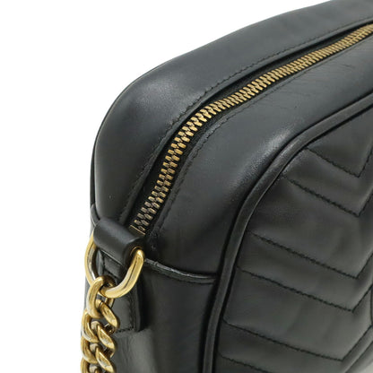 Gucci Black Leather Gg Marmont