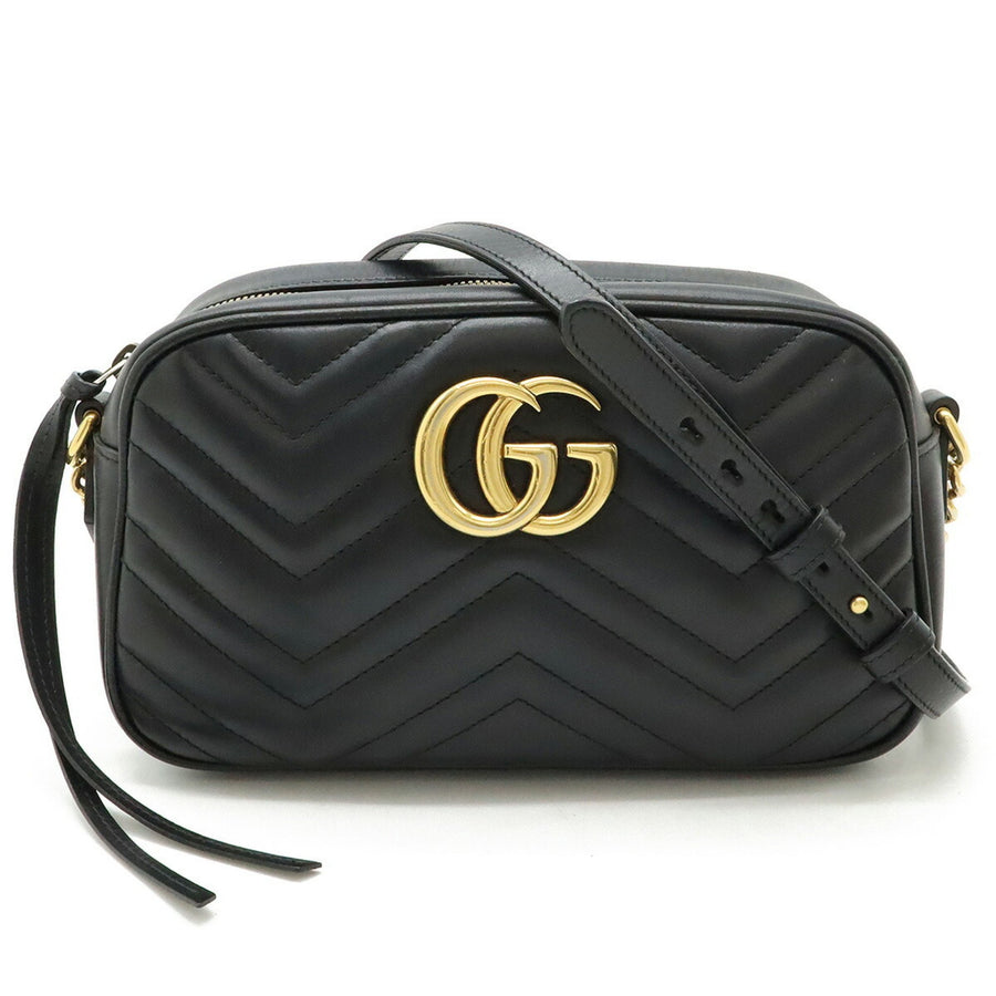 Gucci Black Leather Gg Marmont