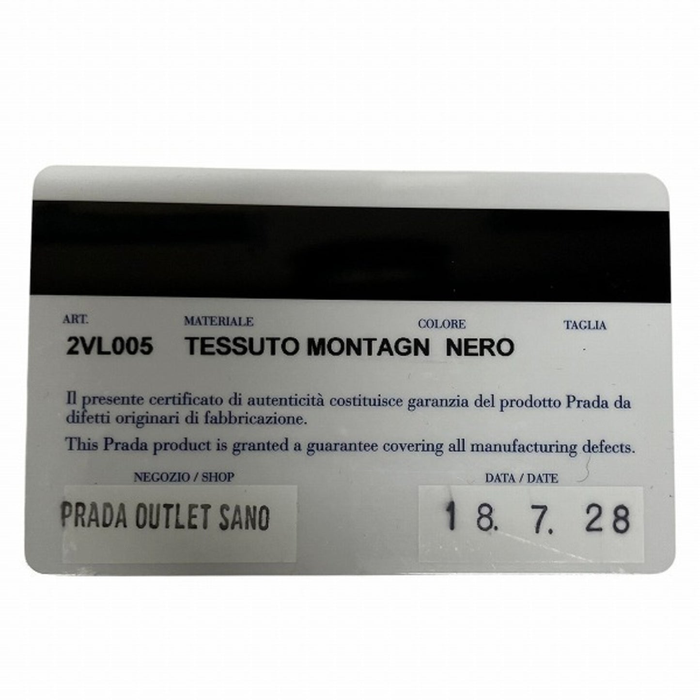 Prada Black Nylon Tessuto