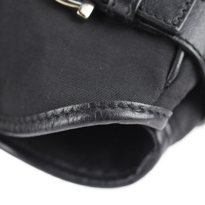 Salvatore Ferragamo Black Canvas Gancini