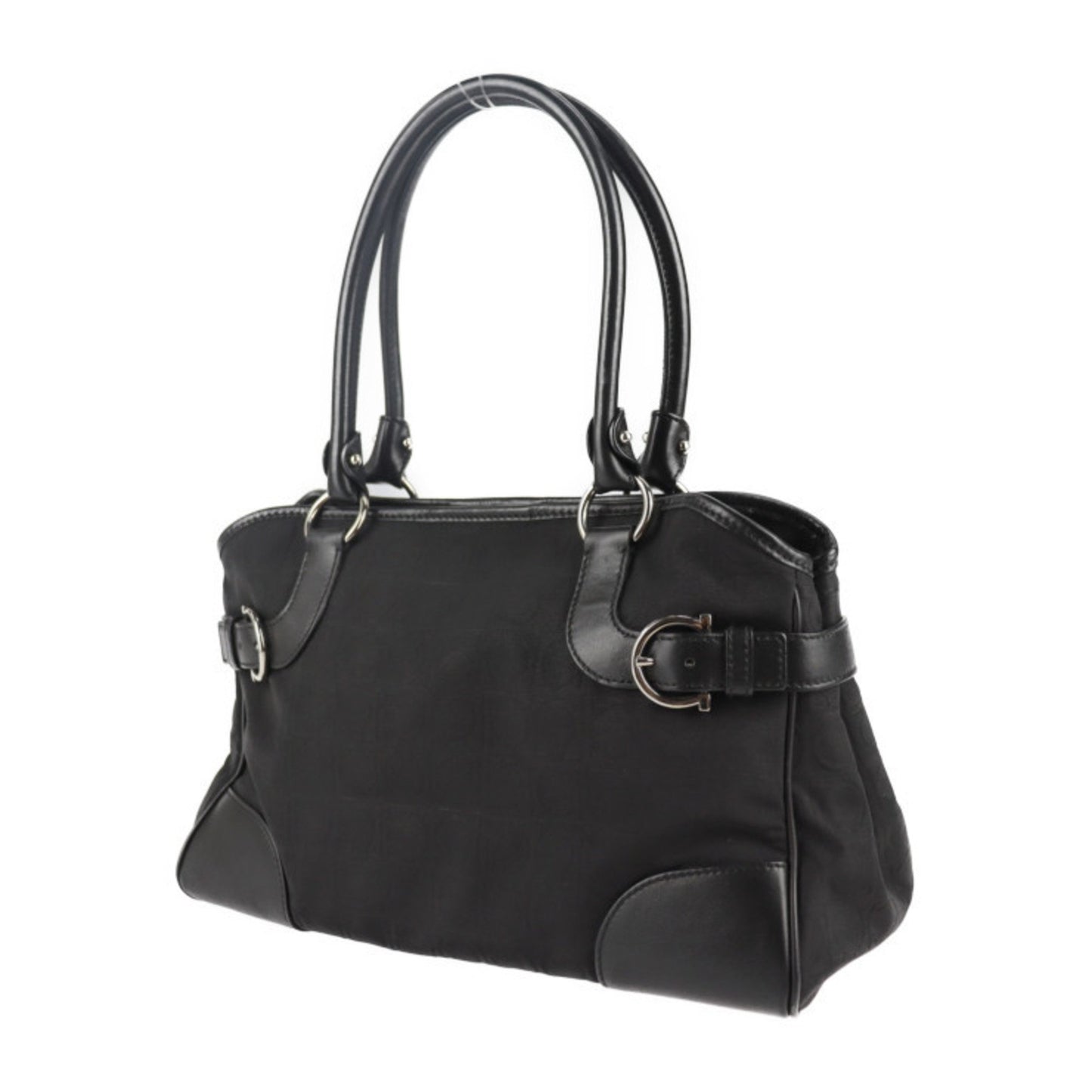 Salvatore Ferragamo Black Canvas Gancini