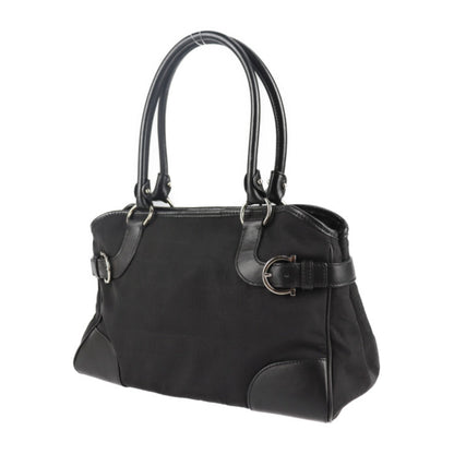 Salvatore Ferragamo Black Canvas Gancini