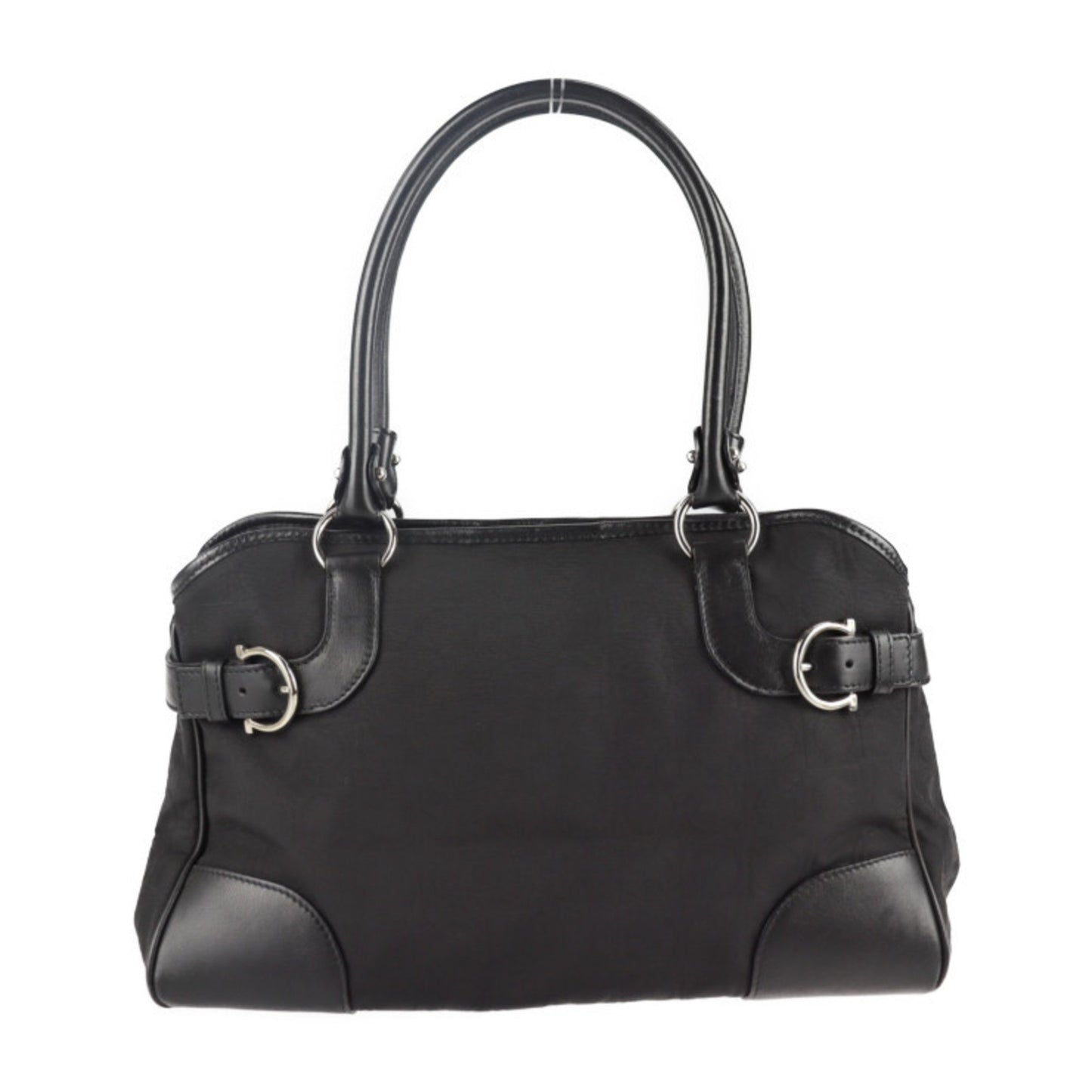 Salvatore Ferragamo Black Canvas Gancini