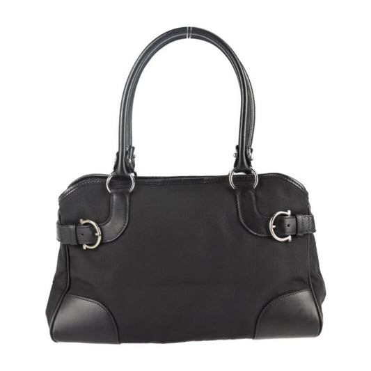 Salvatore Ferragamo Black Canvas Gancini