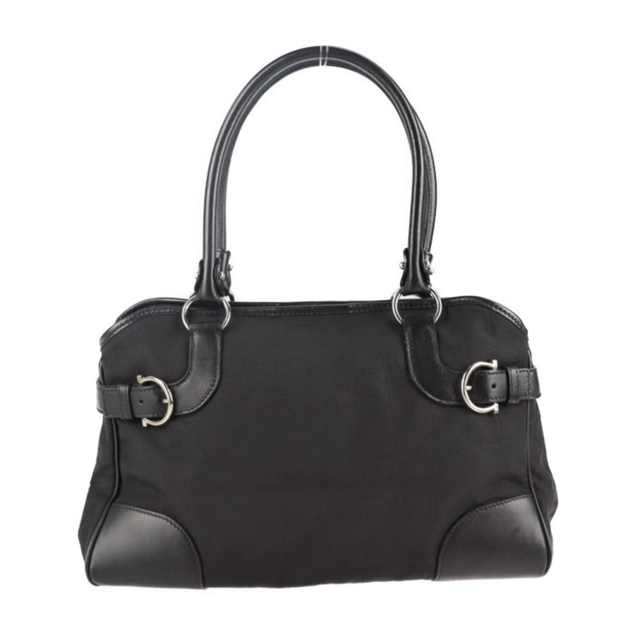 Salvatore Ferragamo Black Canvas Gancini