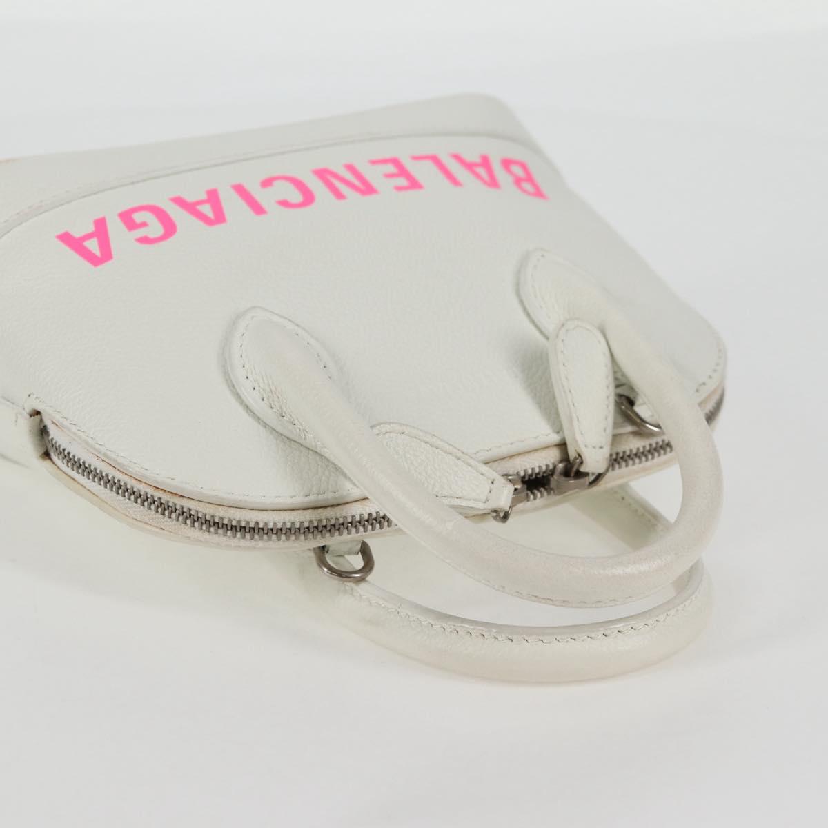 Balenciaga White Leather Ville Top Handle