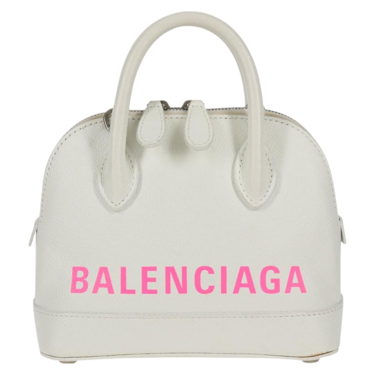 Balenciaga White Leather Ville Top Handle